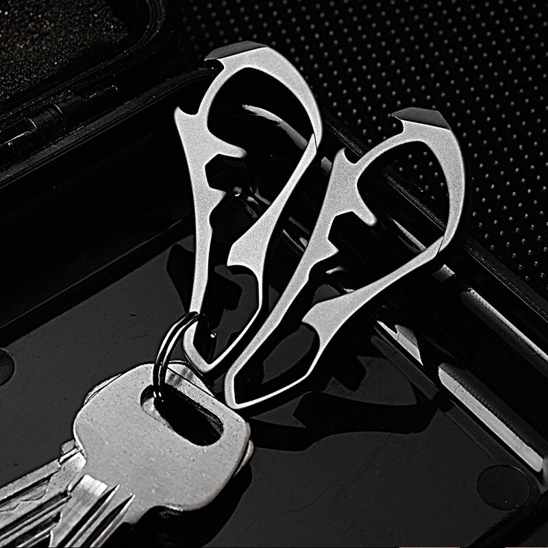 EDC Titanium Alloy Keychain Carabiner Waist Fast Hanging Buckle Bottle Opener