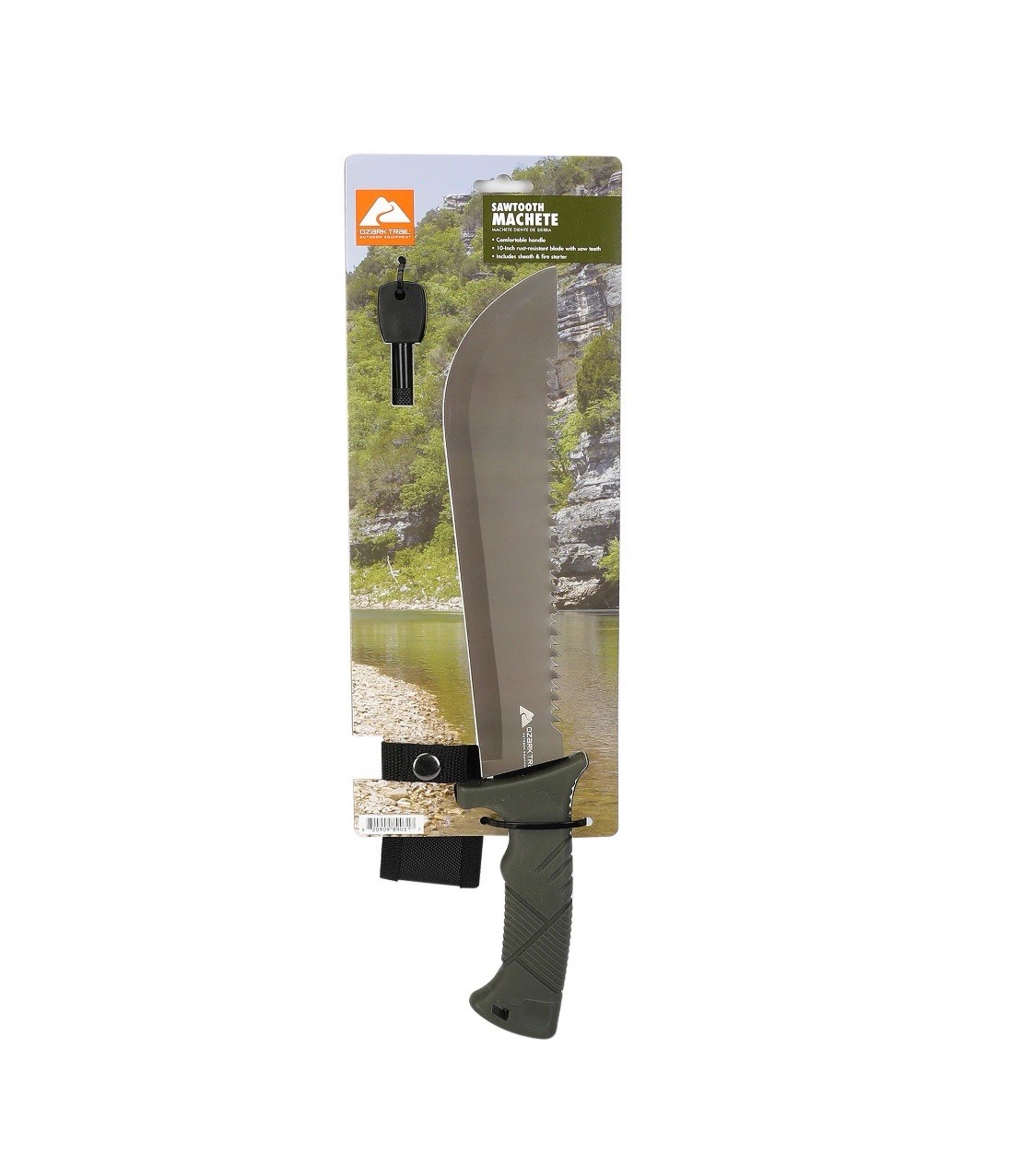 🔥NEW SEALED🔥 Ozark Trail 10″ Machete with Saw Teeth, Fire Starter, Model 5031