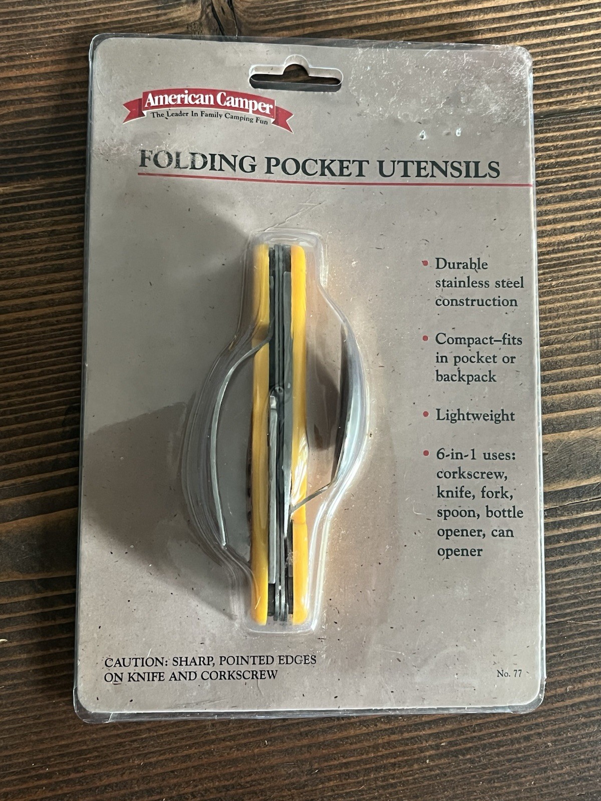 American Camper Key Chain Multipurpose Tool Folding Pocket Utensils NIB 6-in-1