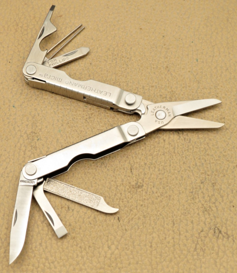 Vintage 1990’s LEATHERMAN TOOL – MICRA Keychain Pocket Sized Multools Lot of Two