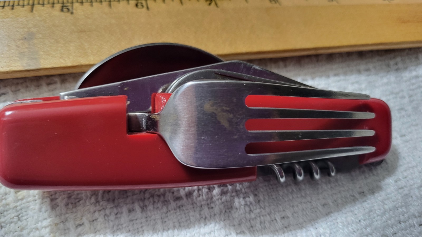 Sport Gear Folding Camping Utensil W Spoon Fork Knife Can/Bottle Opener