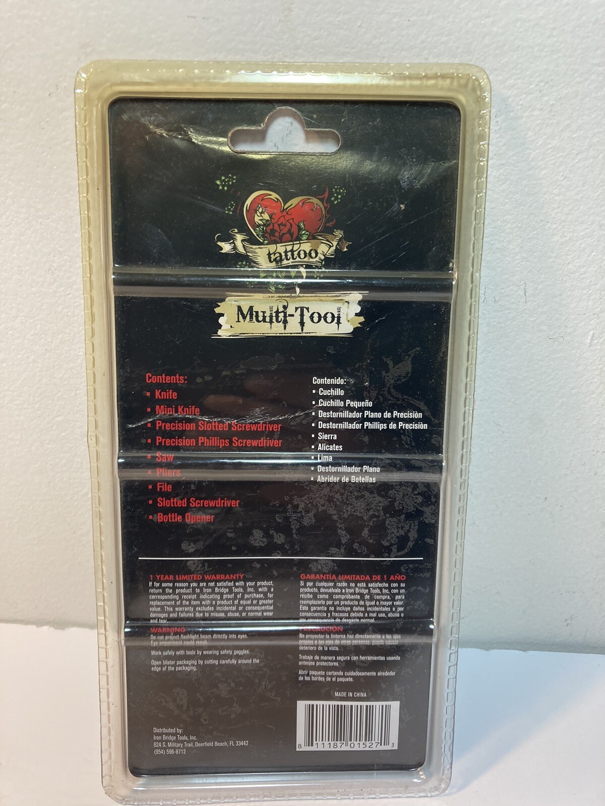 Iron Bridge Tattoo 9 in 1 Multi Tool Tattoo – Peace- NOS