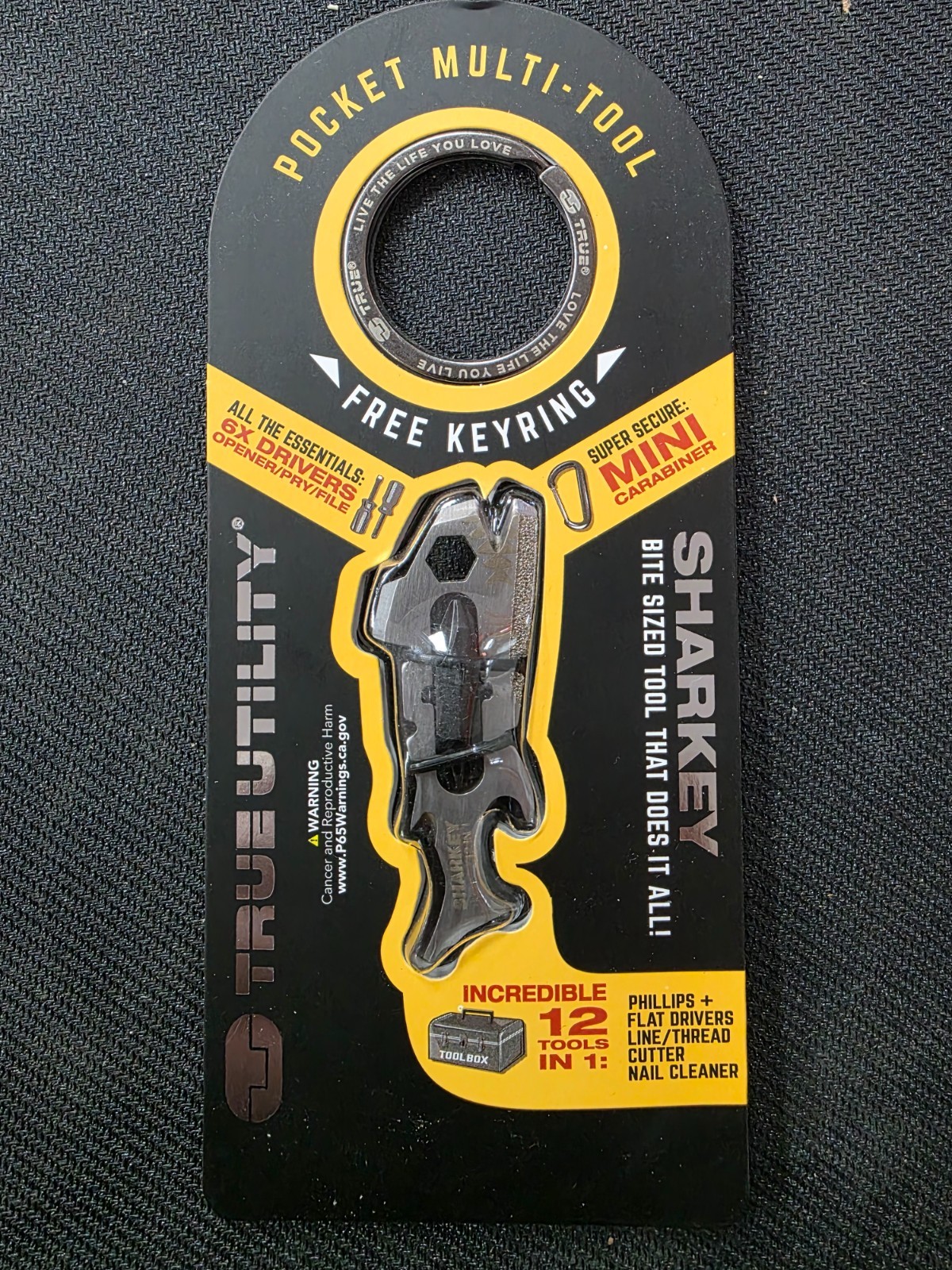 TRUE Utility Sharkey 12-in-1 Keychain Multi-Tool Stainless Steel TRU-TOL-0001