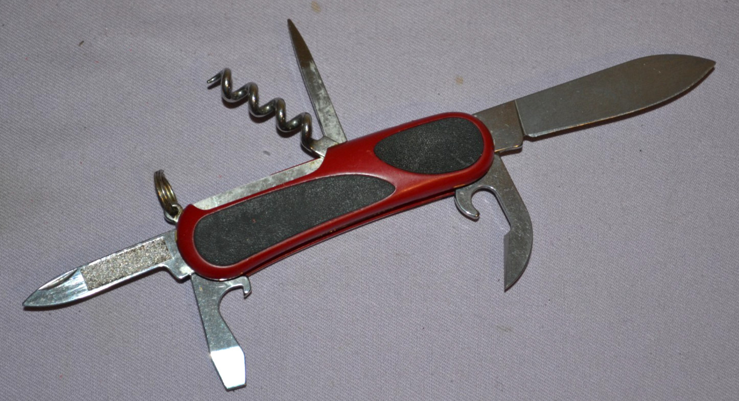 Wenger Delemont EvoGrip 10 Swiss Army 85mm Black/Red Multitool Knife – Great