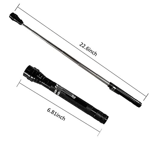Gifts for Dad&Men Fathers Day-Magnetic Pickup Tool with LED, Telescoping Black