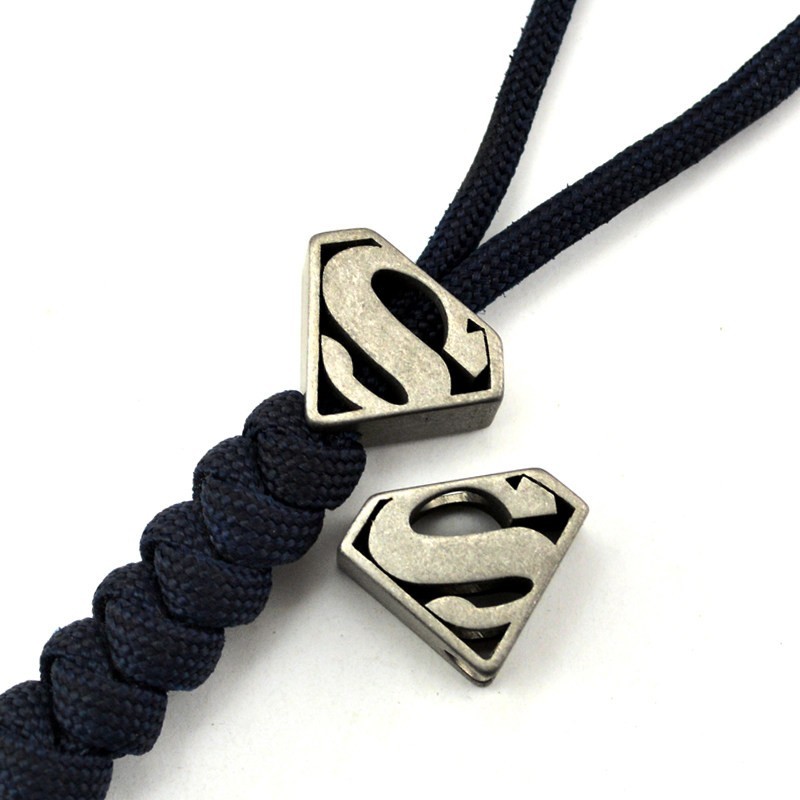 Letter S Shield Metal Knife Lanyard Bead EDC Zipper Pull Charm