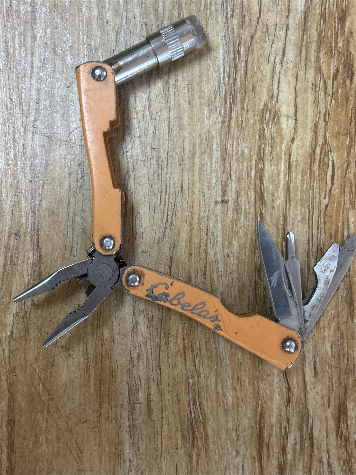 Cabelas Orange Mini Multi-Tool With LED Light Tool