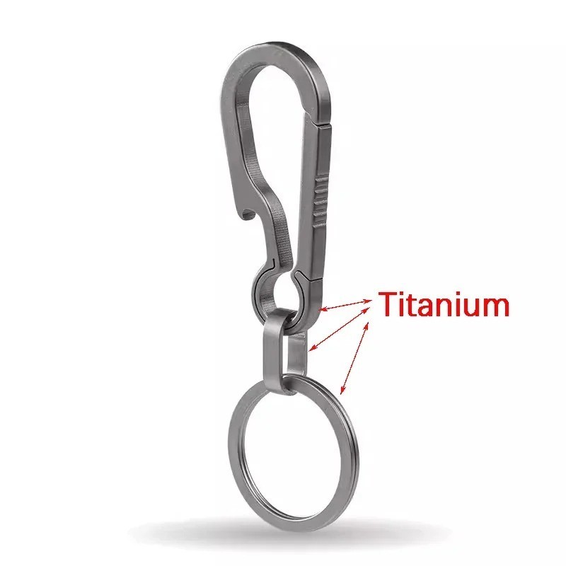Titanium Carabiner Keychain + Bottle Opener EDC Camping Hiking Fishing Travel