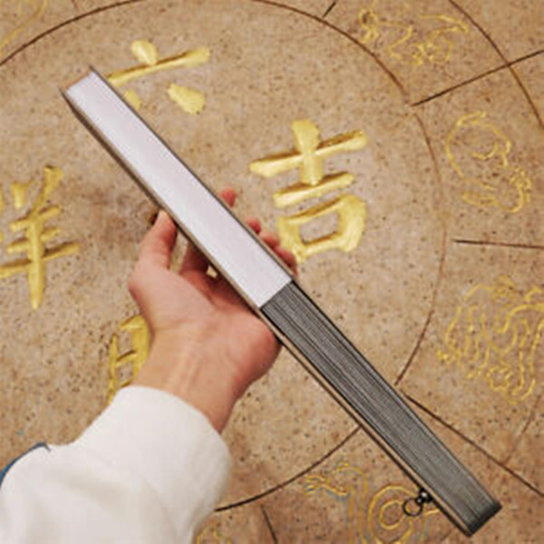12” Titanium Alloy Folding Fan Martial Arts Portable Kung Fu Tai Ji
