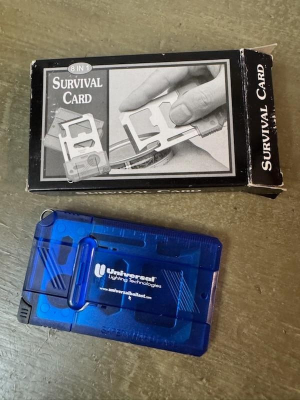 8 in 1 Survival Card Multi Tool- Knife, Screwdriver, Wrench, Fork