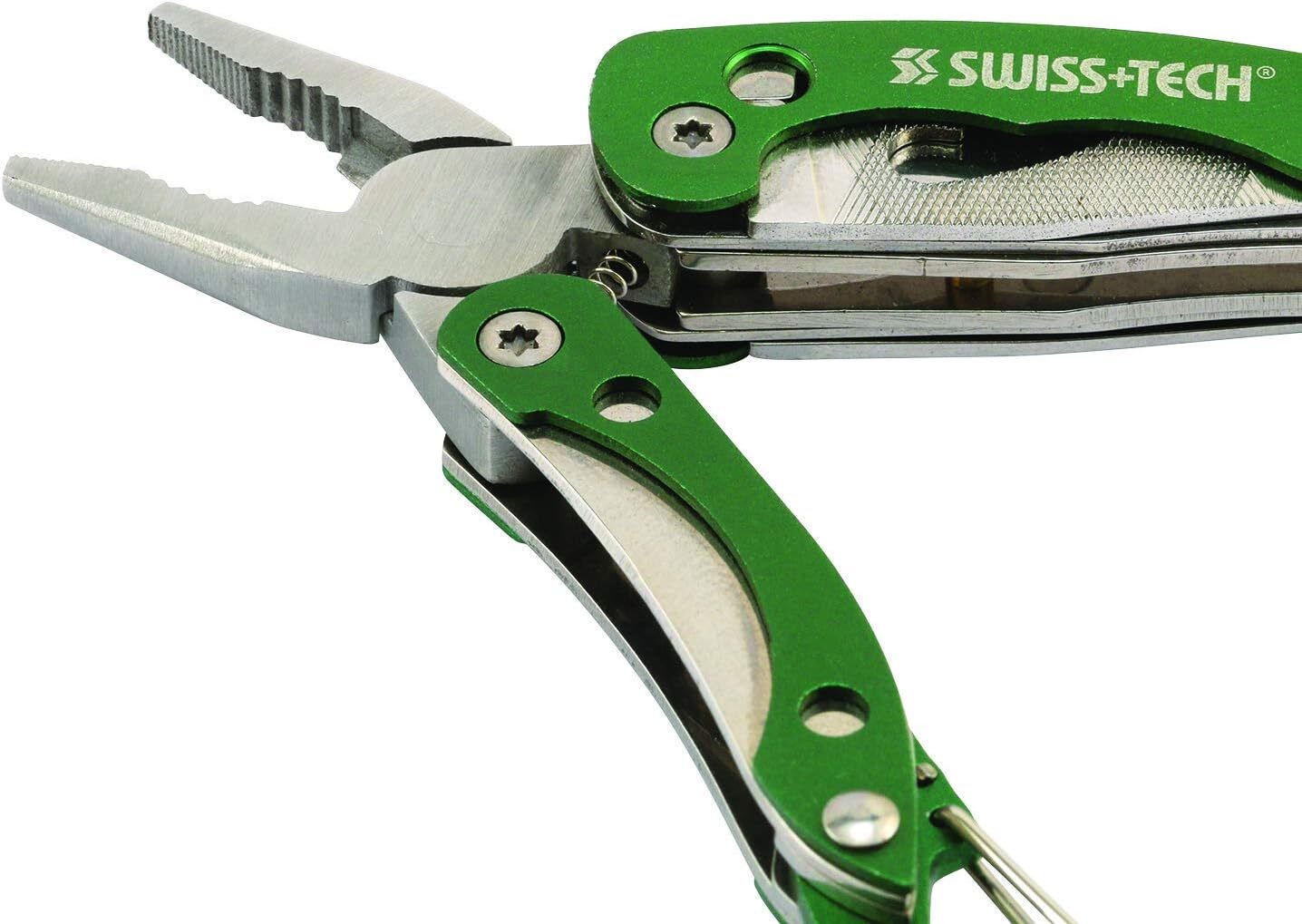 Swiss+Tech Multi-Tool Pliers for Keychain, Solid Stainless Steel Construction,