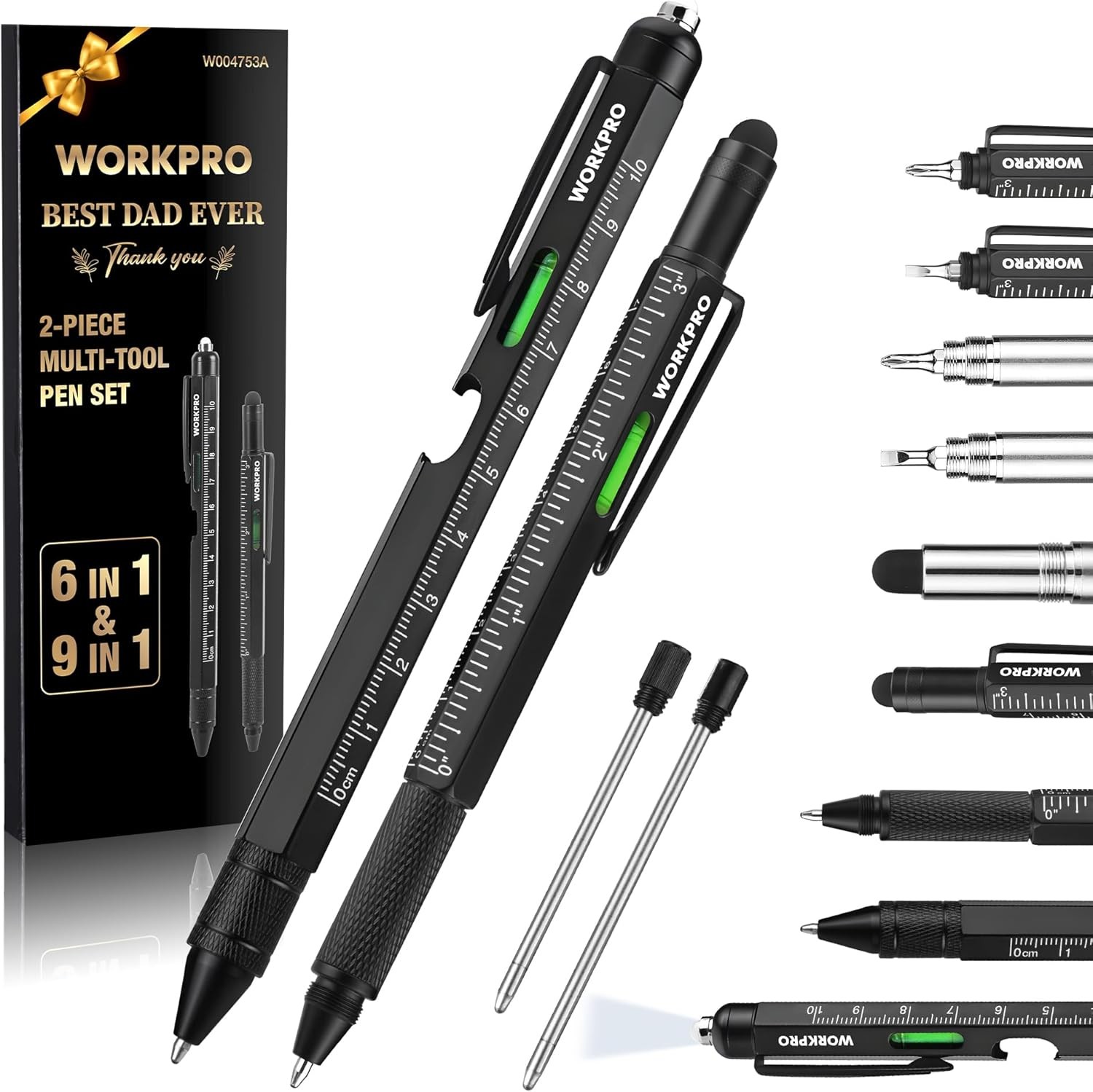 Pen Gifts for Men Women, Huhoo Cool Gadgets Tools Multi Tech Black-9in1
