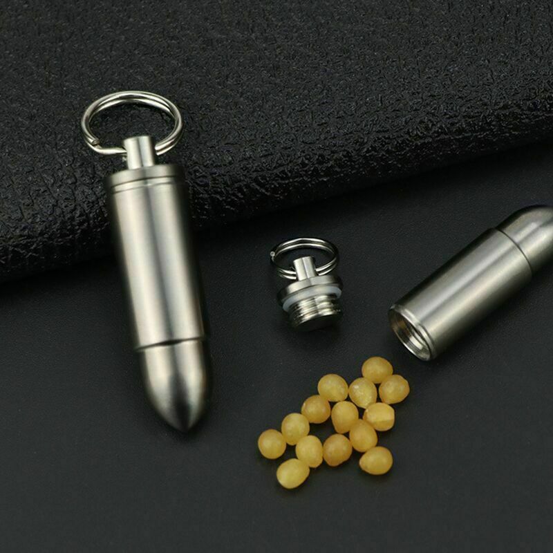 EDC Titanium Waterproof Sealed Box Portable Medicine Bottle Key Pendant Tank