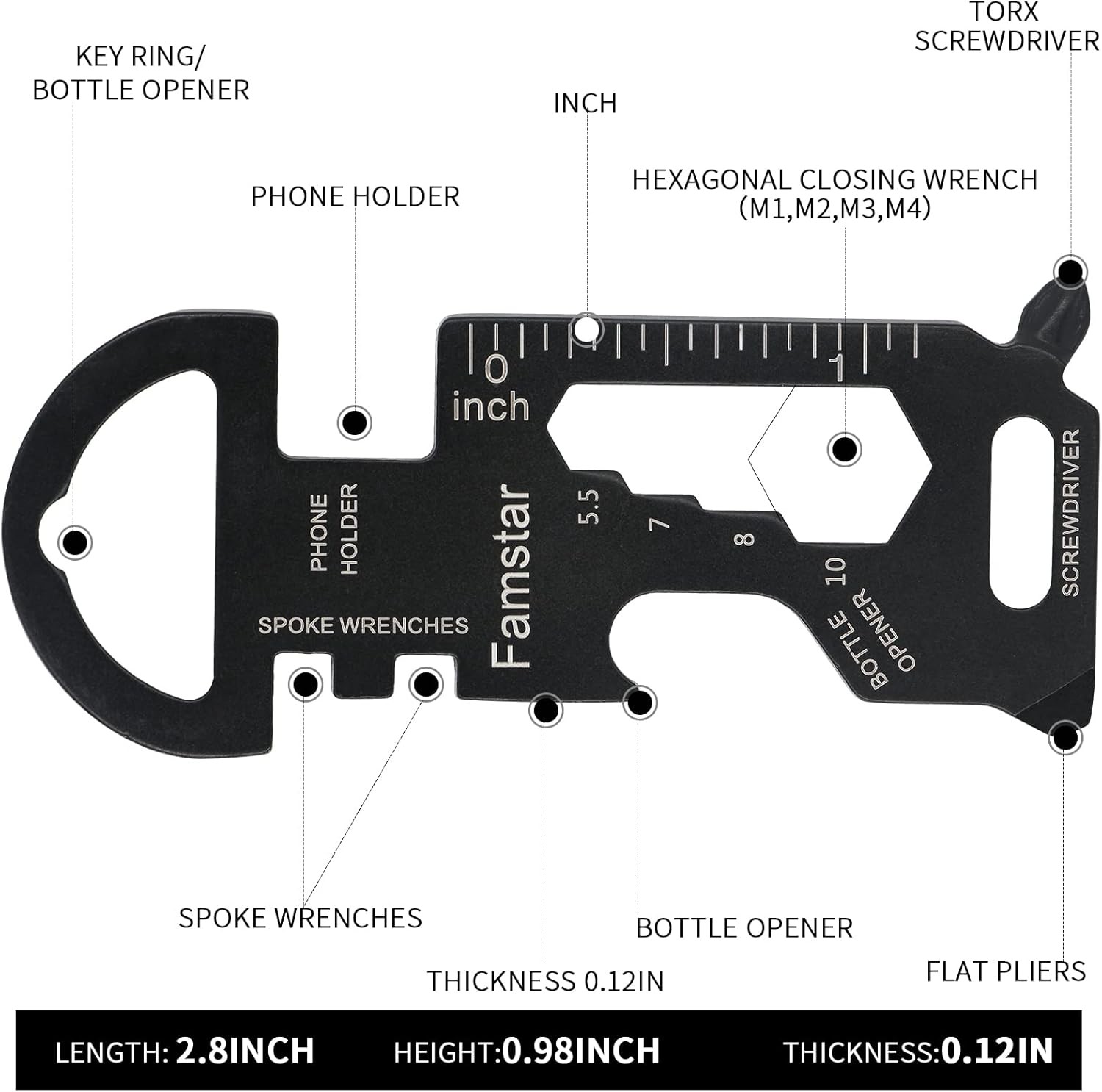 Keychain Multi-tool 3Pack Metal Pocket Tool Portable No rust Wrench for Screw,ru