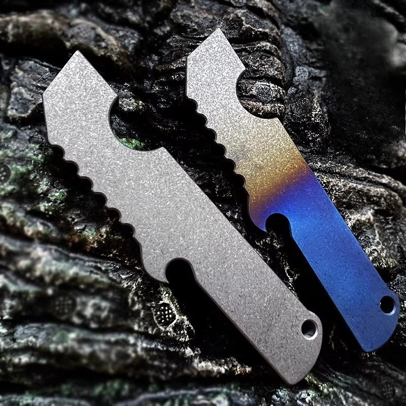 TC4 Titanium Alloy Heavy Duty Pry Bar Outdoor Survival Multi EDC Tool 141mm