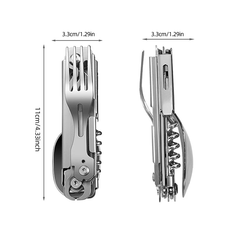 Multifunctional tableware Portable Stainless Steel Rope Knife Card Outdoor