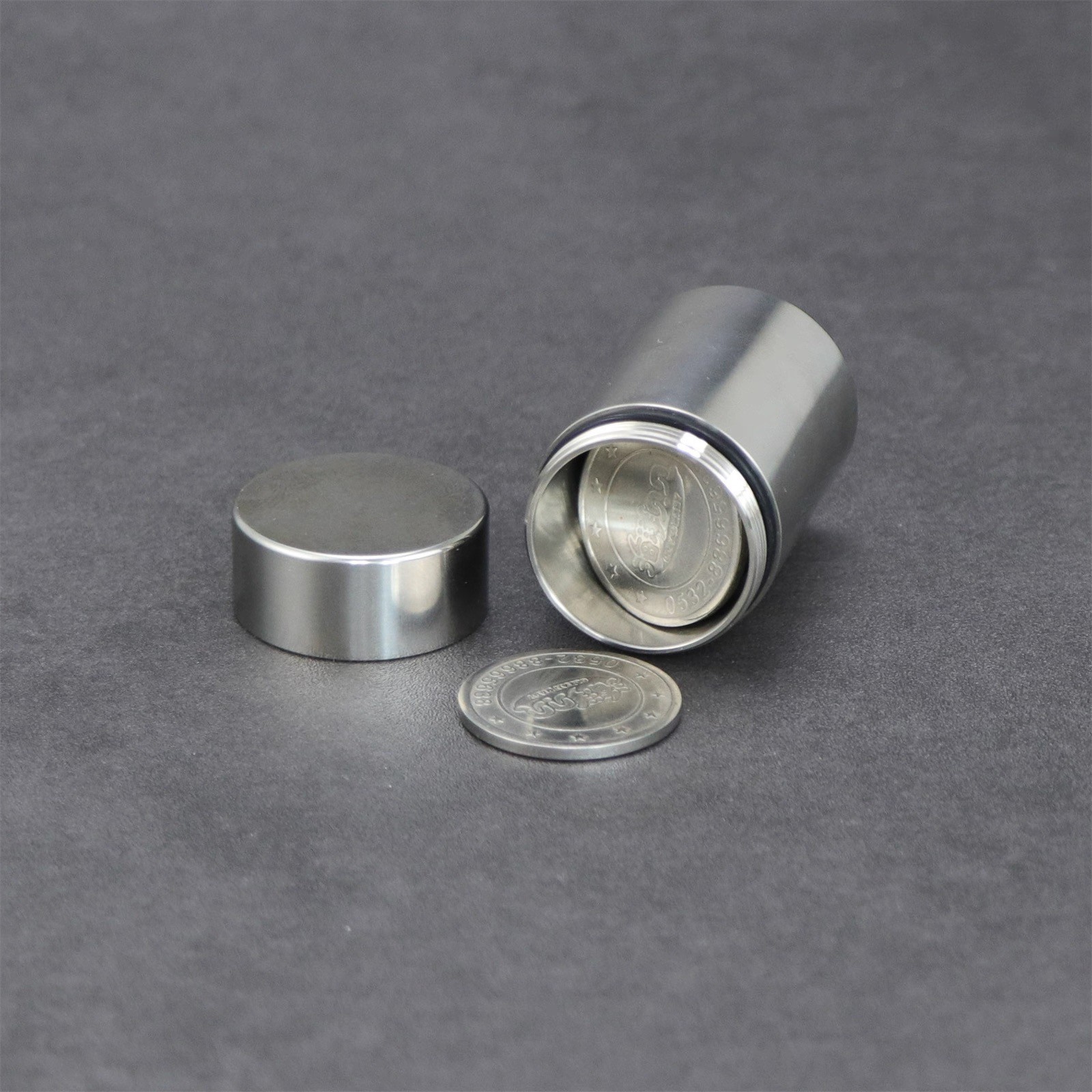EDC 304 Stainless Steel Waterproof Pill Case Capsule Seal Container Storage Box