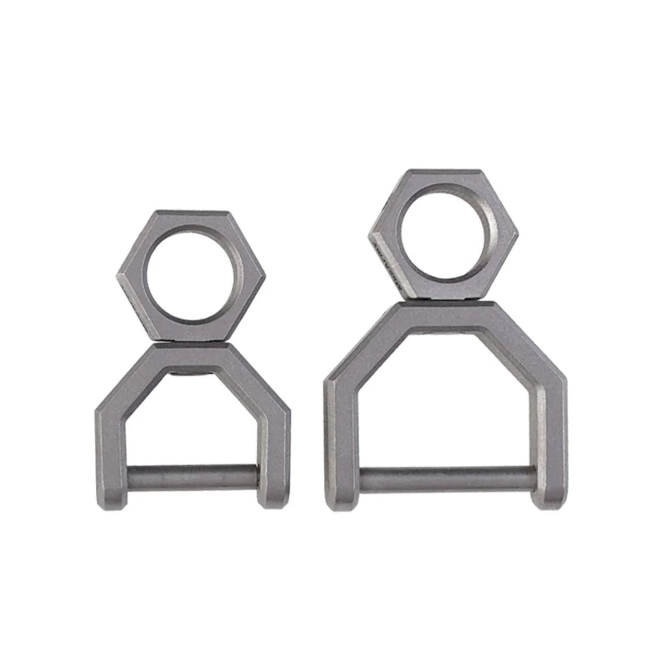 MecArmy CH5 Titanium Rotatory D Shape keyring Size L