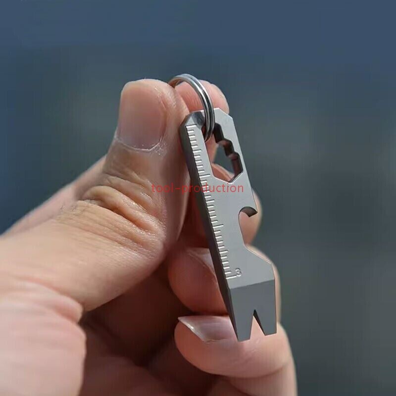 EDC Mini Titanium Alloy Pry Bar Crowbar Bottle Opener Keychain Multi Tool A+++++