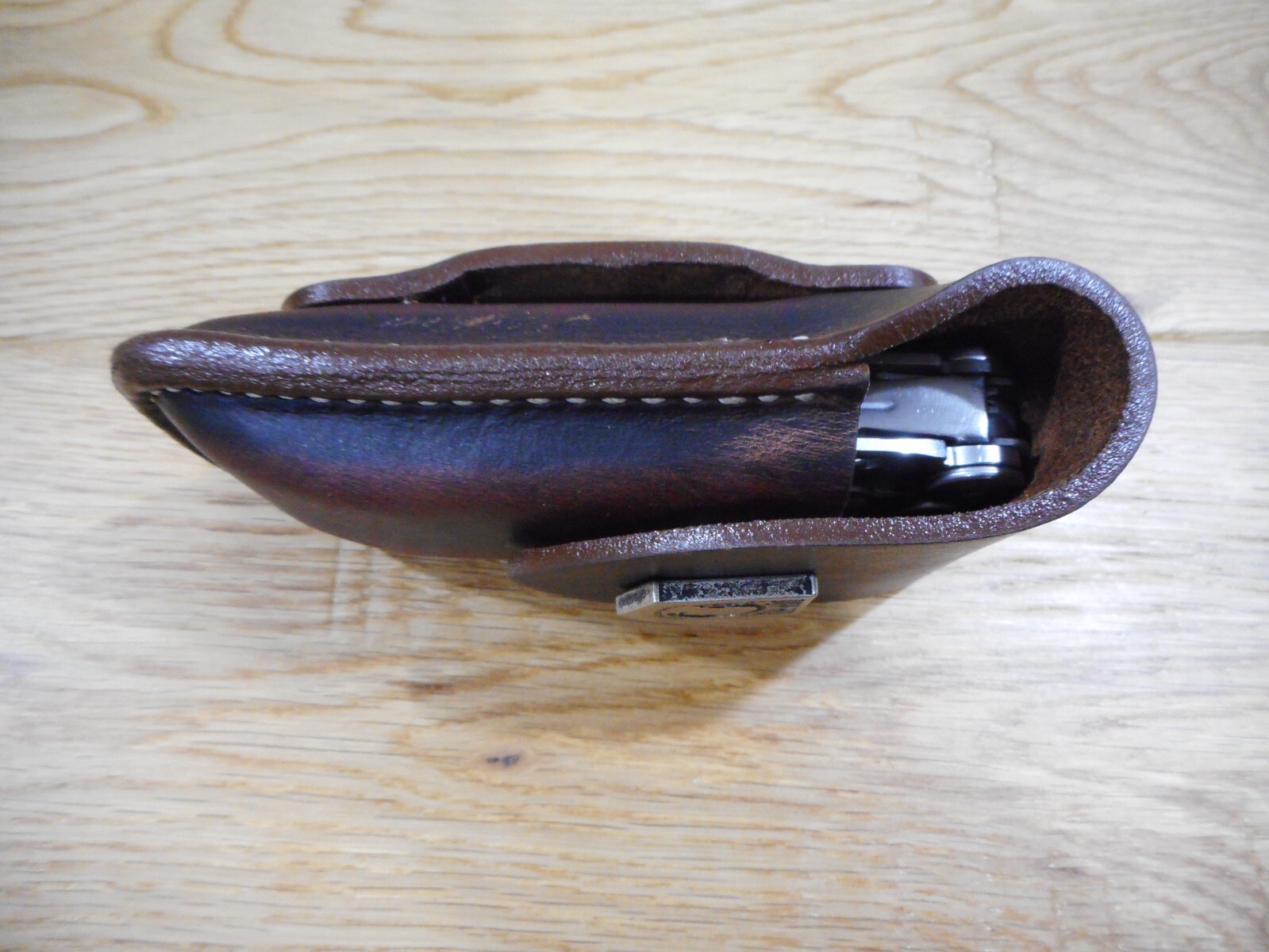 Leatherman Wave Crazy Horse leather sheath. POW-MIA snap. Sheath only.