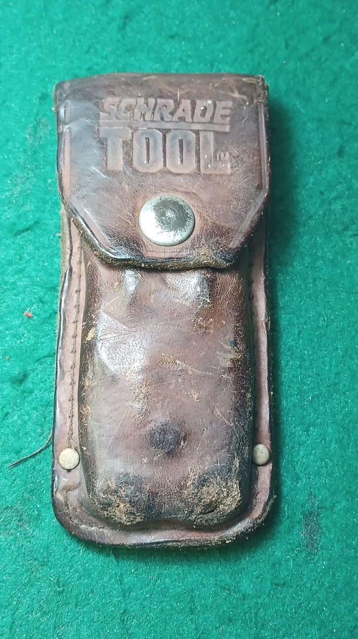 VINTAGE Schrade Tough Multi Tool W/ Original Brown Leather Sheath
