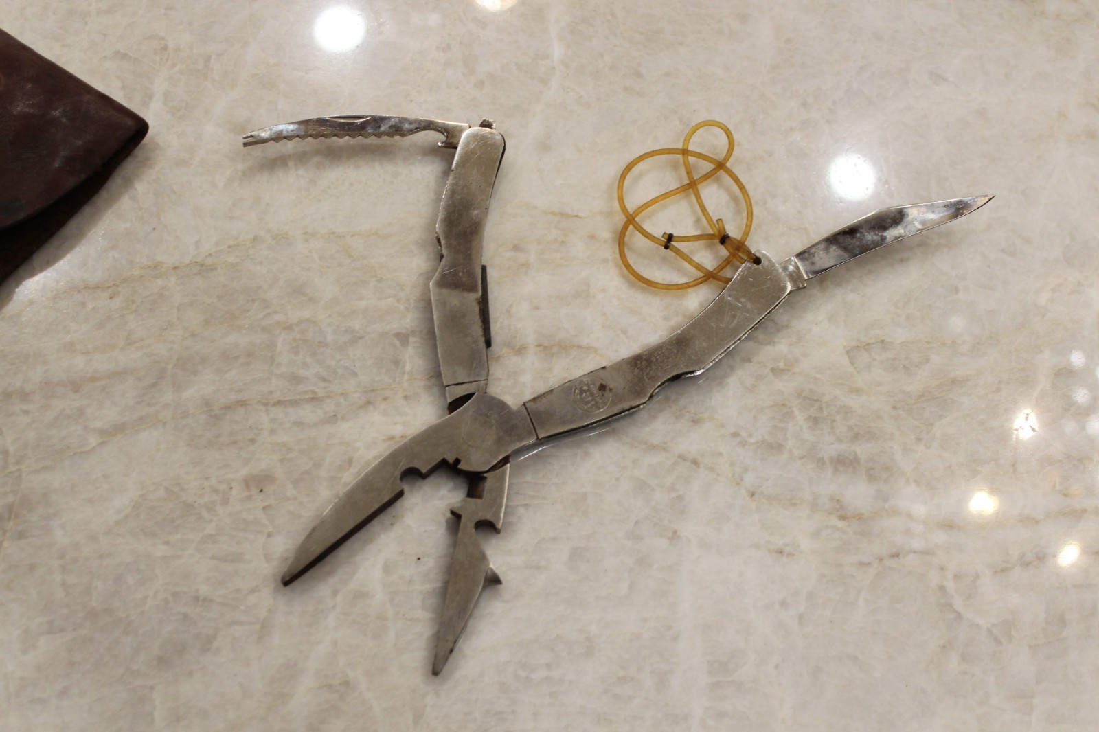 Vtg ABC Solingen Germany Stainless Steel Fishing Multi tool w/ Original Sheath
