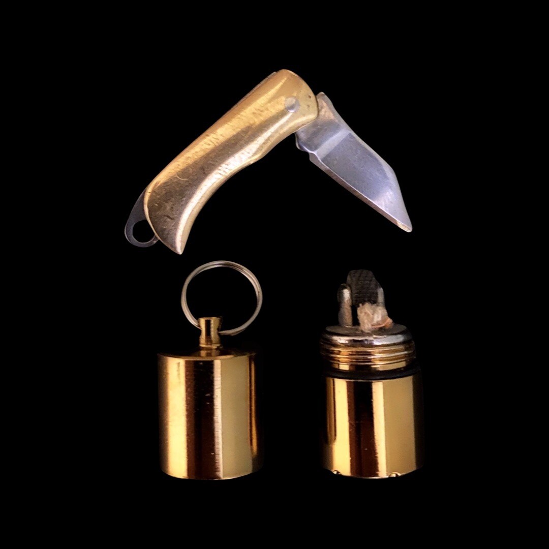 mini lighter and mini knife keychain