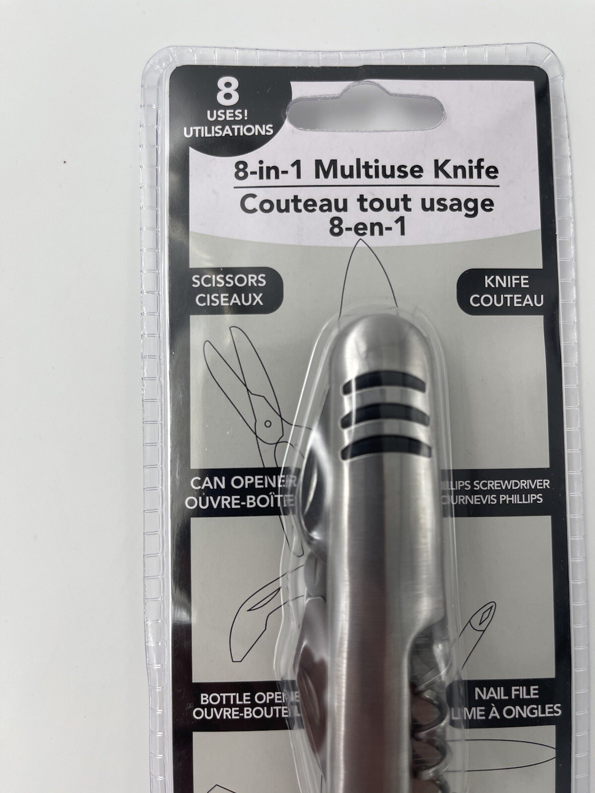8-In-1 Multi Use Knife Tool Boy Scouts Pocket Hiking Camping Sports Fishing