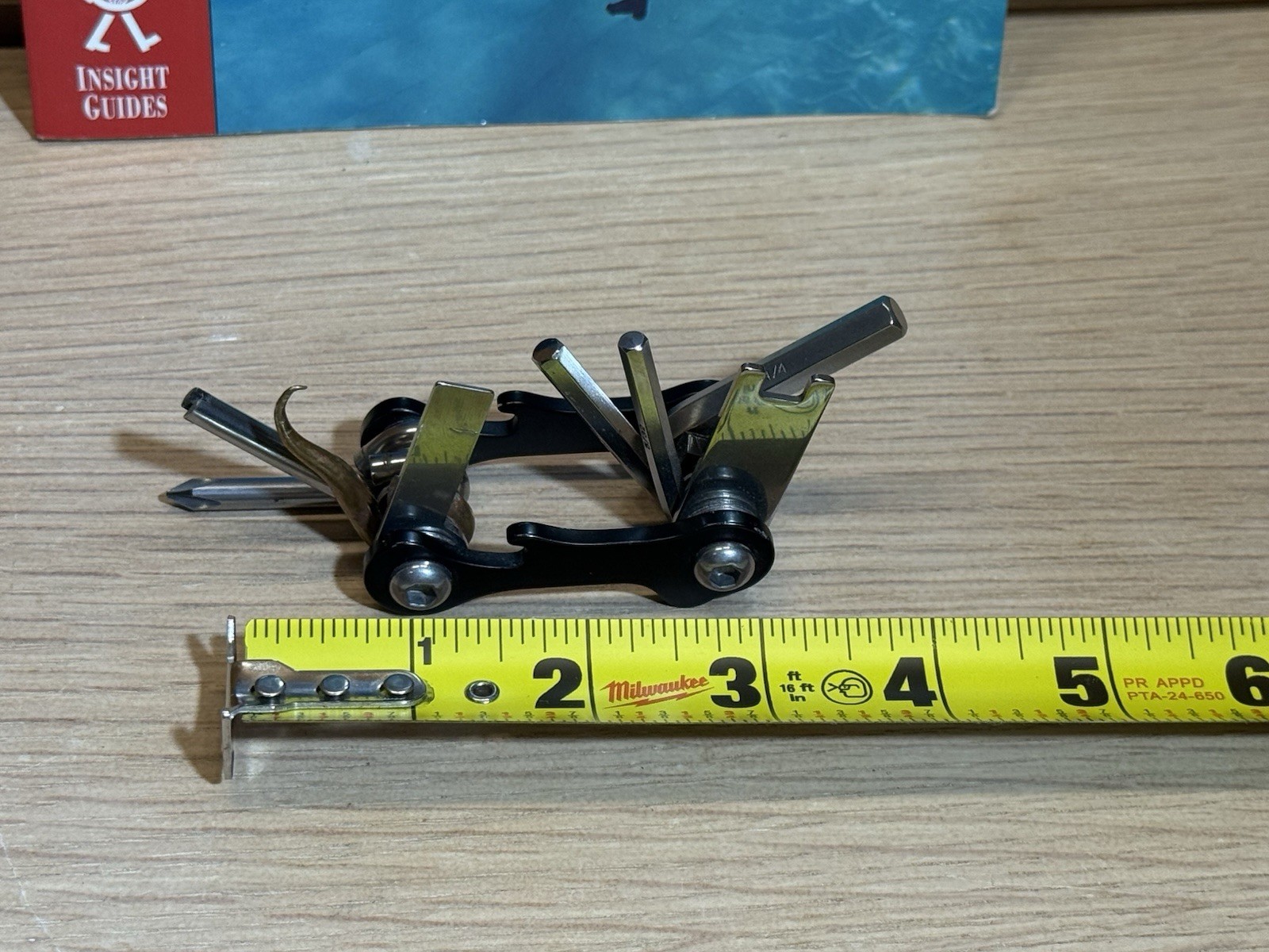 8-in-1 Scuba Diving 2.5″ Black Mini Compact Multi Dive Tool & Scuba Book Combo