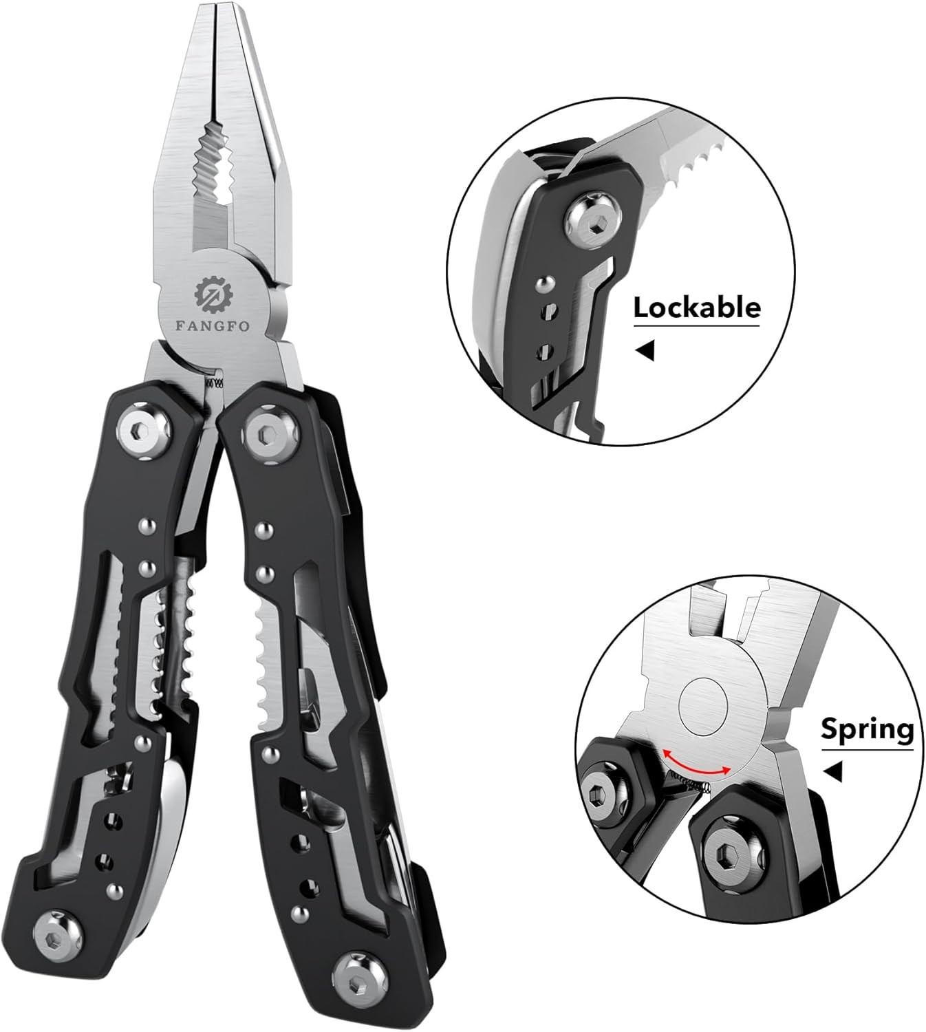 14-In-1 Multitool with Safety Locking, Professional Stainless Steel Multitool…