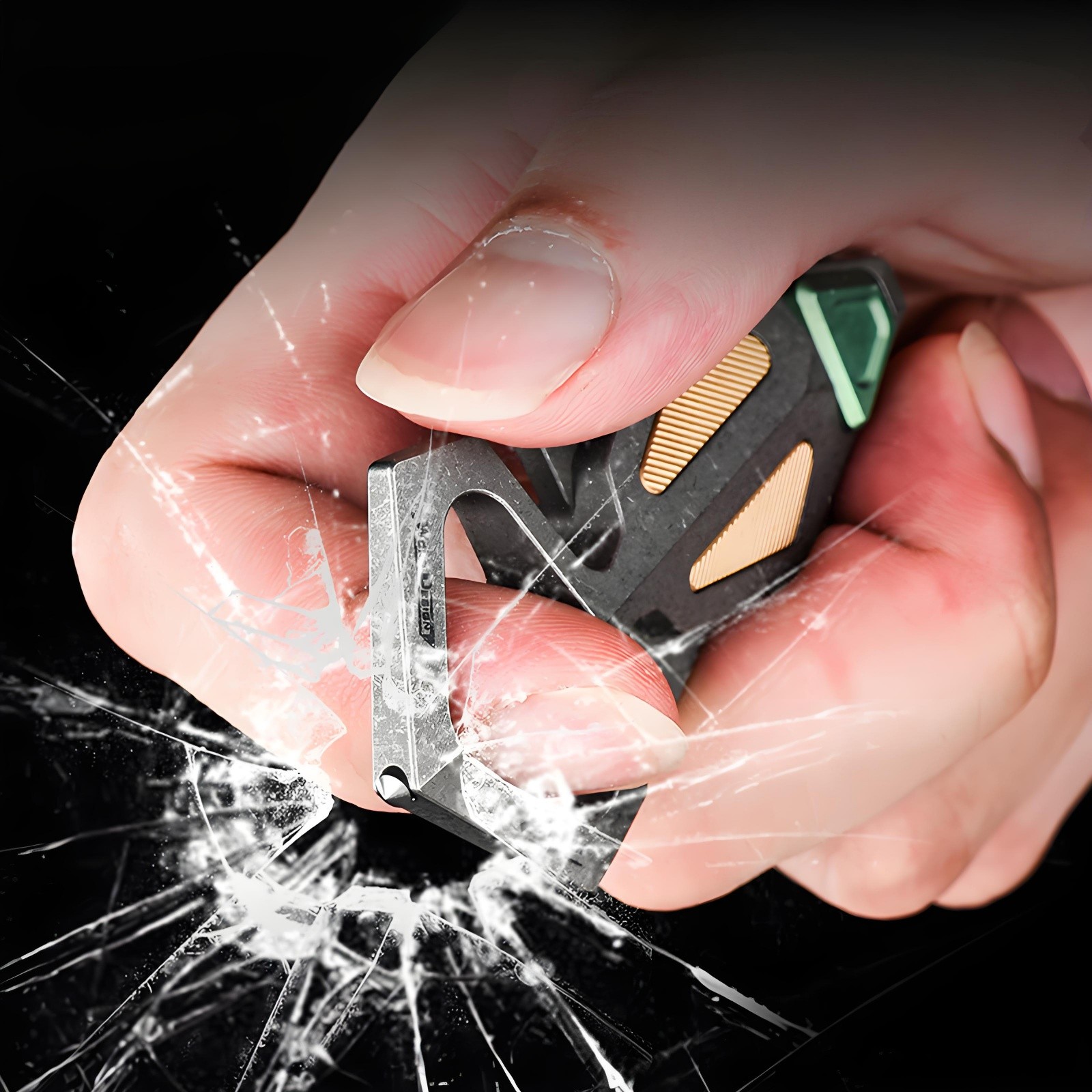 Titanium Alloy EDC Multi-Tool Keychain with Bottle Opener Safety Tip