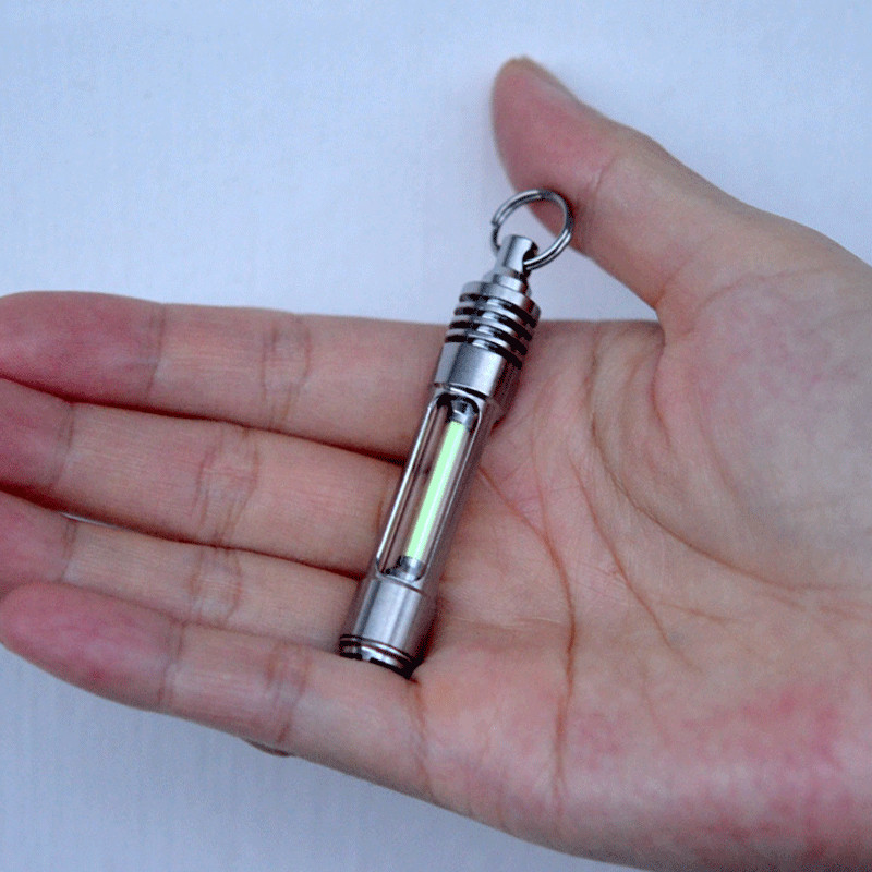 1 Pcs 3*22.5mm Titanium Luminous Tube Pendants Paracord Beads Key Ring Pendants