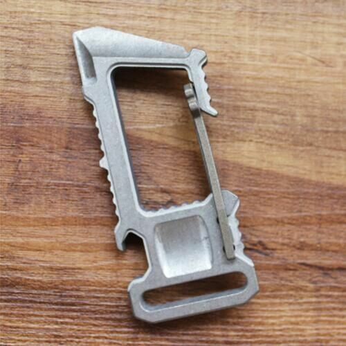 Titanium Alloy Multi-purpose Tool EDC Key Chain Hang up Carabiner Pry Bar Opener