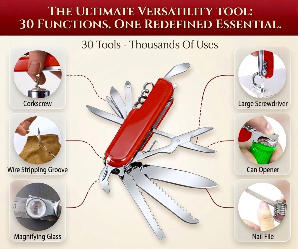 30-in-1 Generic Champion Plus Swiss Army Knife (NOT VICTORINOX)