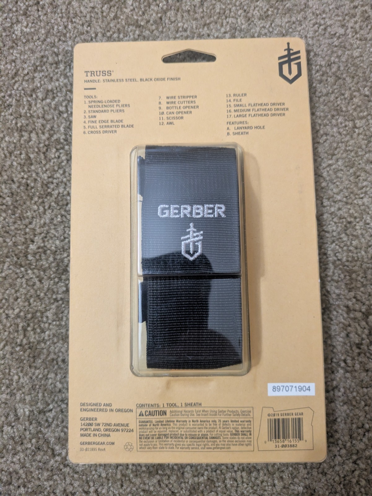 Gerber Truss Multi Tool Black 17 Tools Sheath