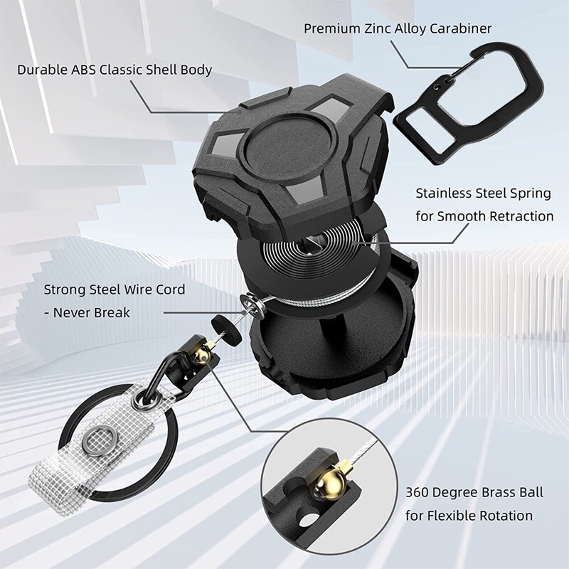 Tactical Zinc Alloy Auto Extend Keychain for Outdoor Sports