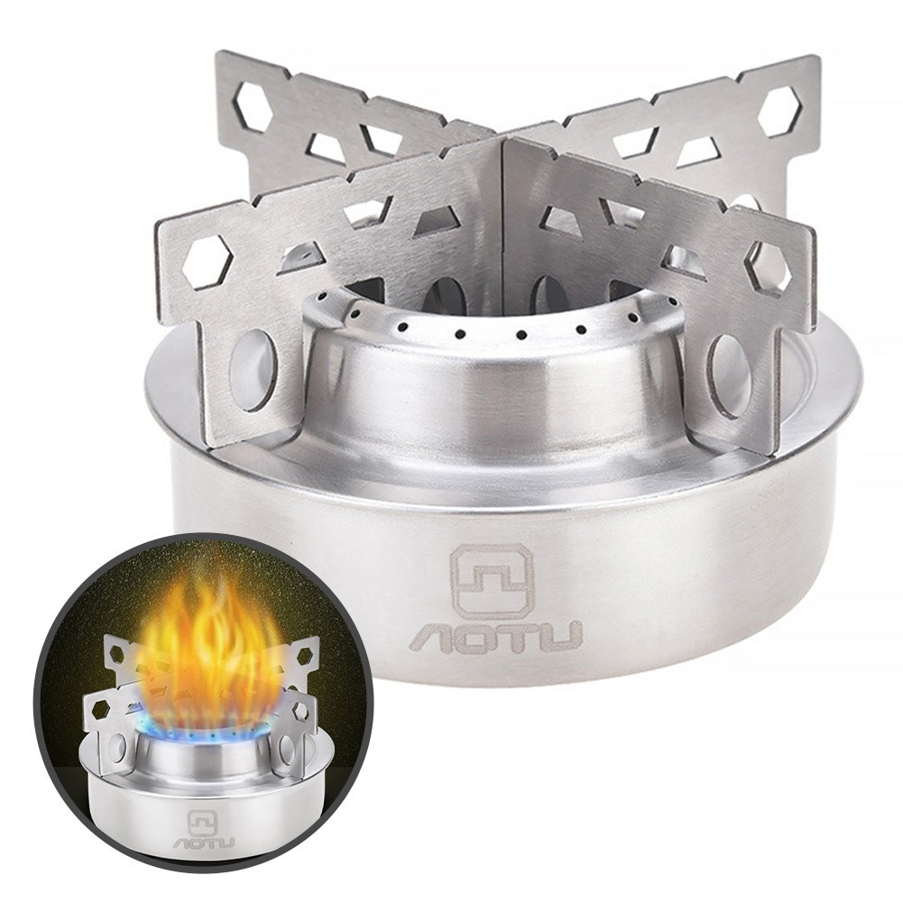 Outdoor Friendly Lightweight Alcohol Stove with Secure Cooking Platform