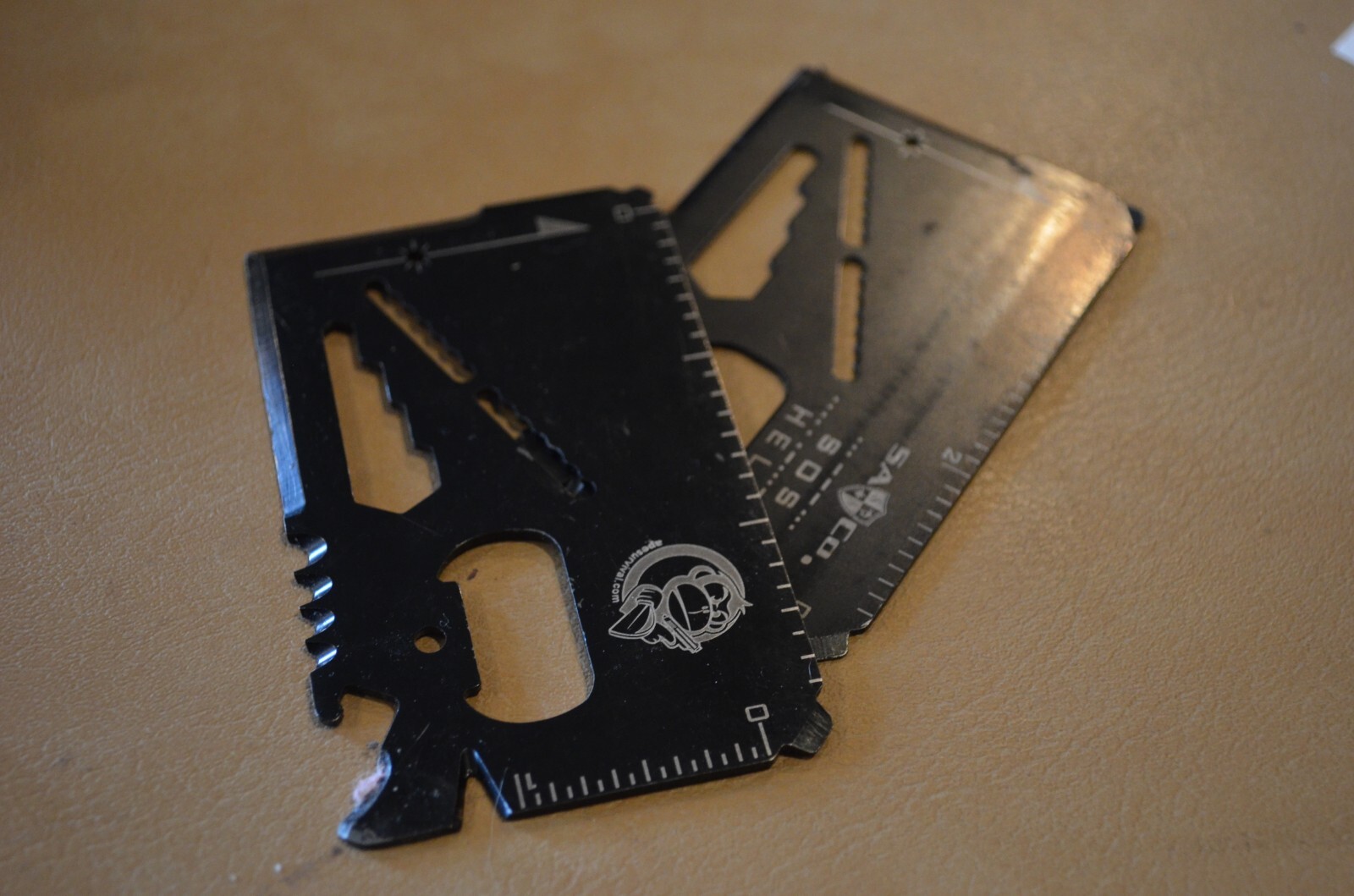Wallet Multi Survival Tool Stainless Steel Metal Thin Small Size Hunting Black