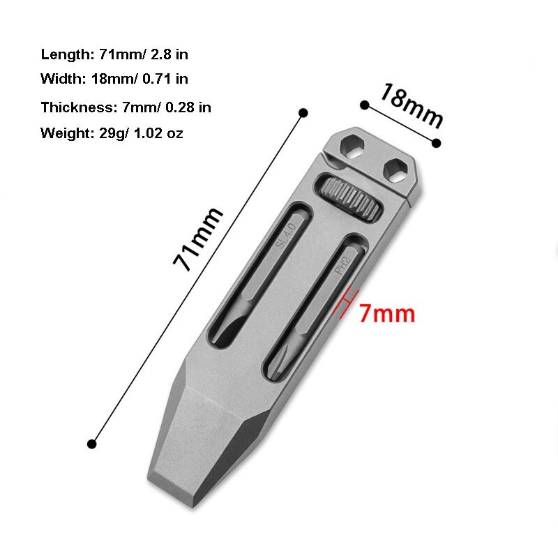 New EDC Titanium Mini Multi Tools Adjustable Wrench Pocket Pry Crowbar with Bits