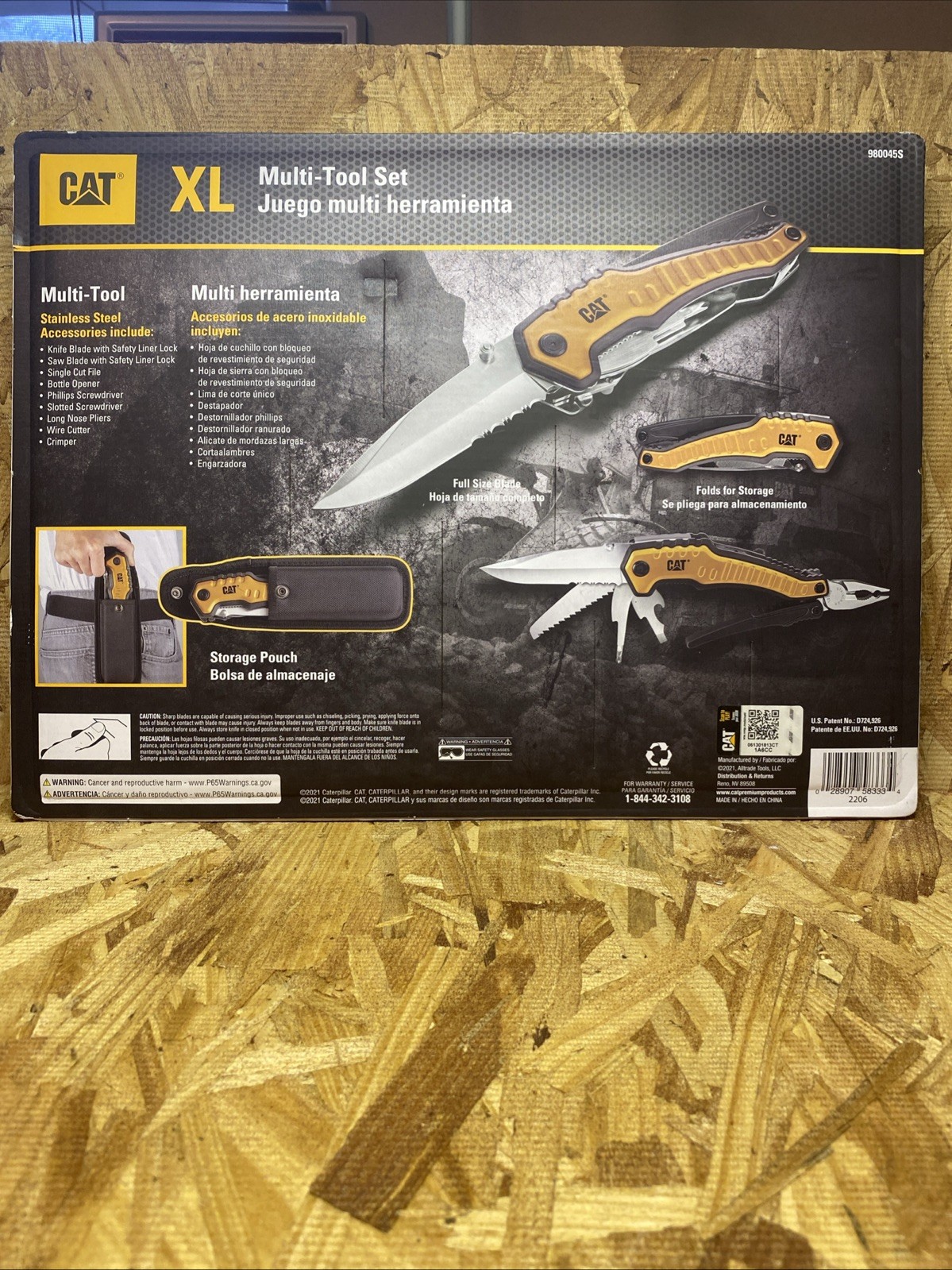 CAT XL 9-in-1 Multi-Tool, Full Size Knife Blade and Pliers, Carrying Case