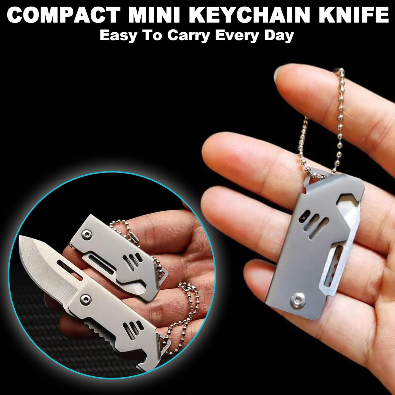 Mini Keychain EDC with Bottle Opener for Men, Portable Cool Gadgets for Everyday