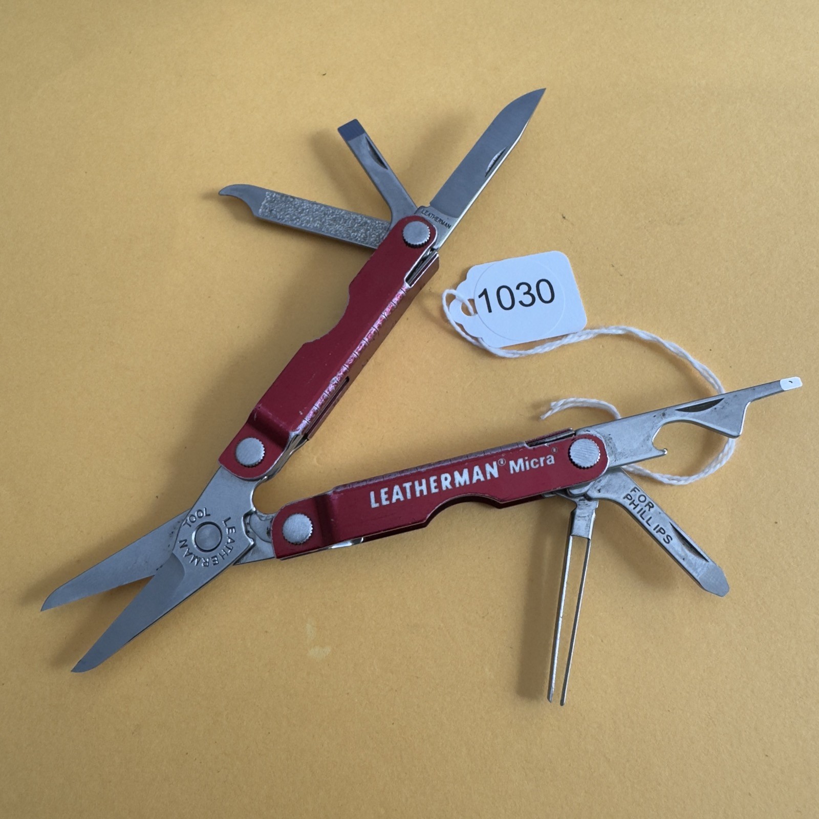 Leatherman Micra Multi Tool Pocket Knife Scissors Stainless Red EDC #1030