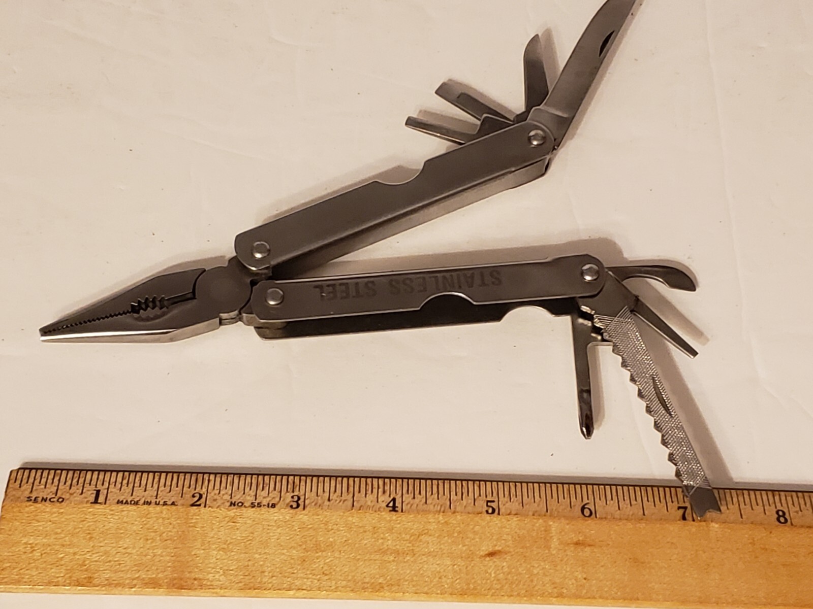 Alltrade Branded Folding Multi Tool With Sheath Pliers Knives Screw Driver Saw
