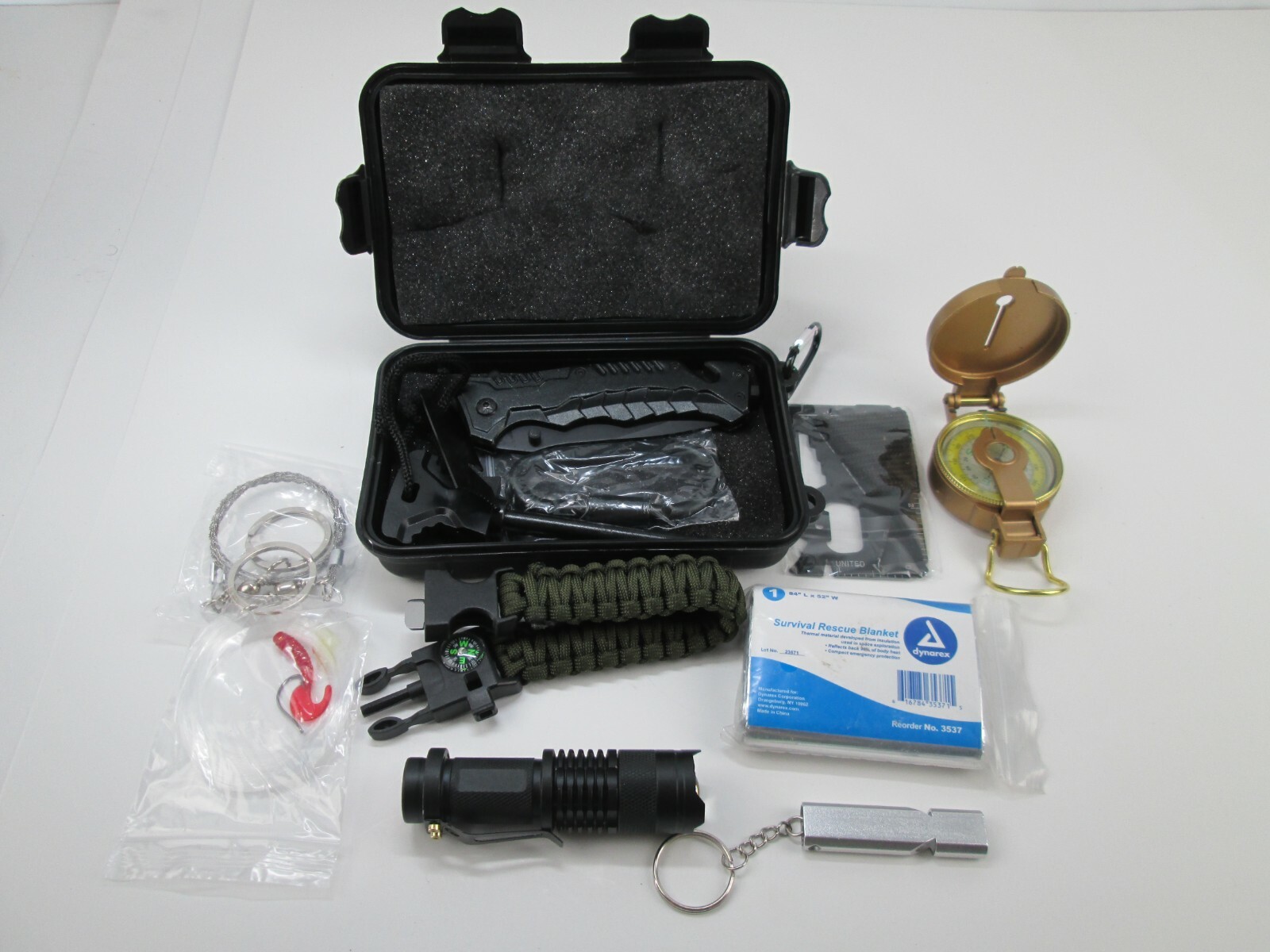 Tactical Outdoor Camping Survival Gear Kit Hunting Emergency SOS Compass