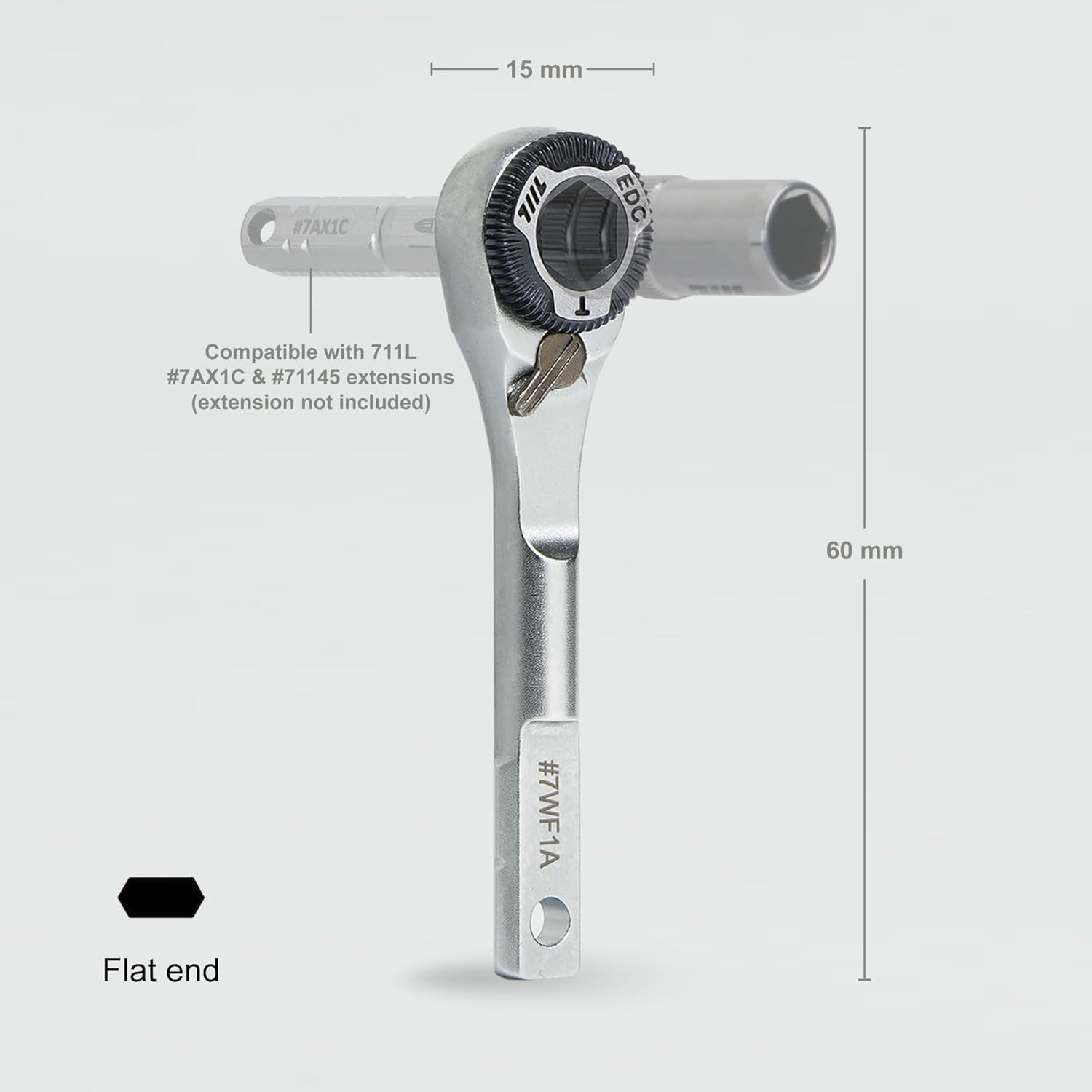 711L EDC Ratchet Wrench for Leatherman Multitools MK2 – Compact Flat End Screwdr