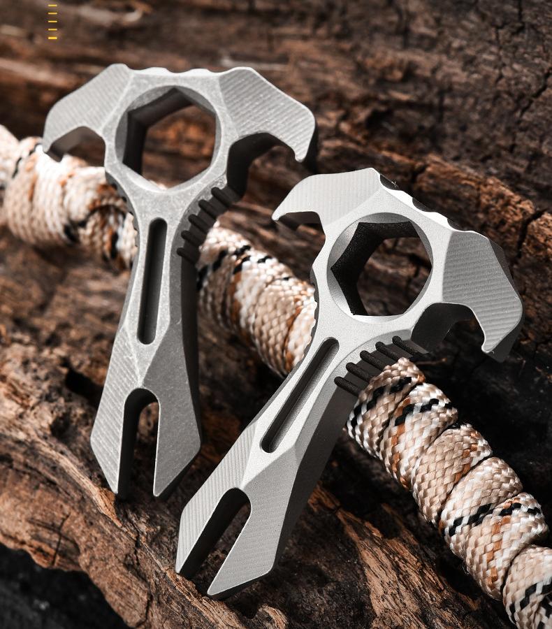 Titanium Alloy Pry Bar Crowbar Wrench Can Opener Outdoor Portable EDC Multi Tool