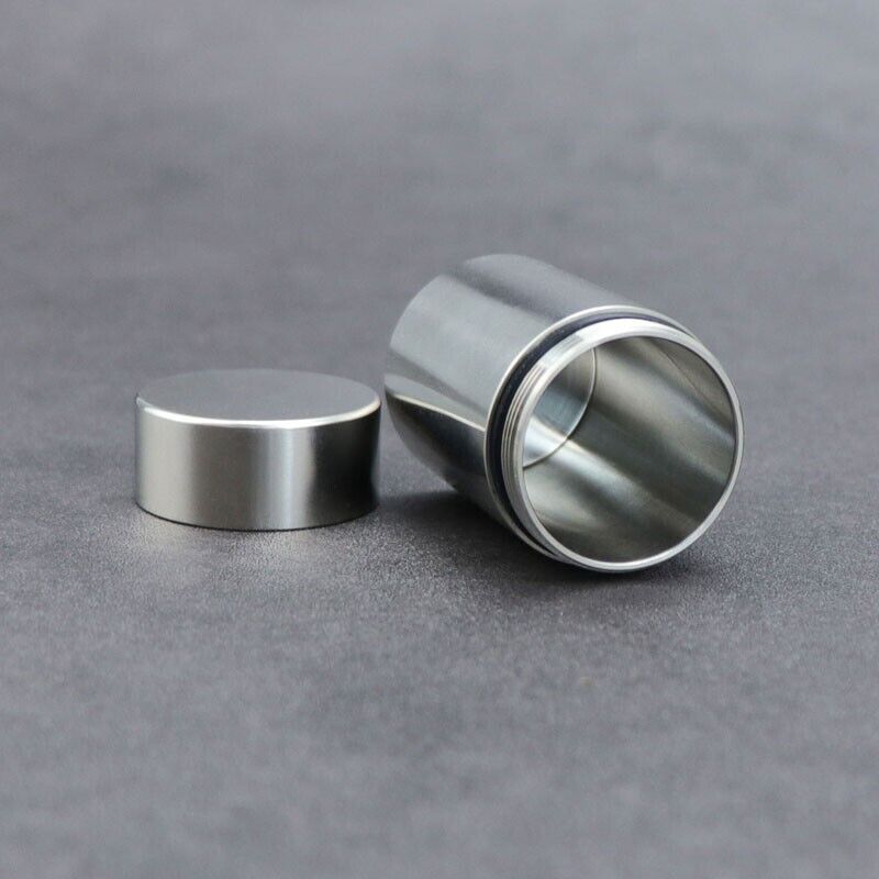 304 Stainless Steel Waterproof Pill Case Capsule Seal container Storage EDC Box