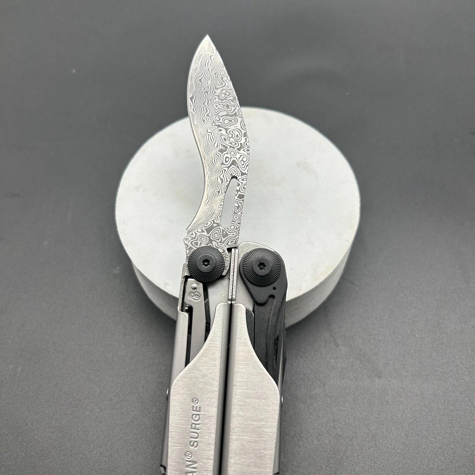 VG10 Damascus Clip-Point Blades for Leatherman SURGE – MAIN KNIFE UPGRADE Kukri