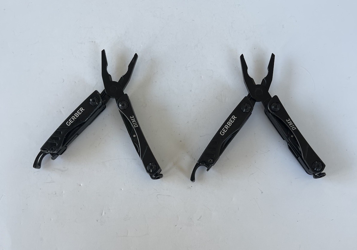 Lot 2 Black Gerber Dime Mini Multitools, Plain Edge, Scissors, Fast Shipping!!!