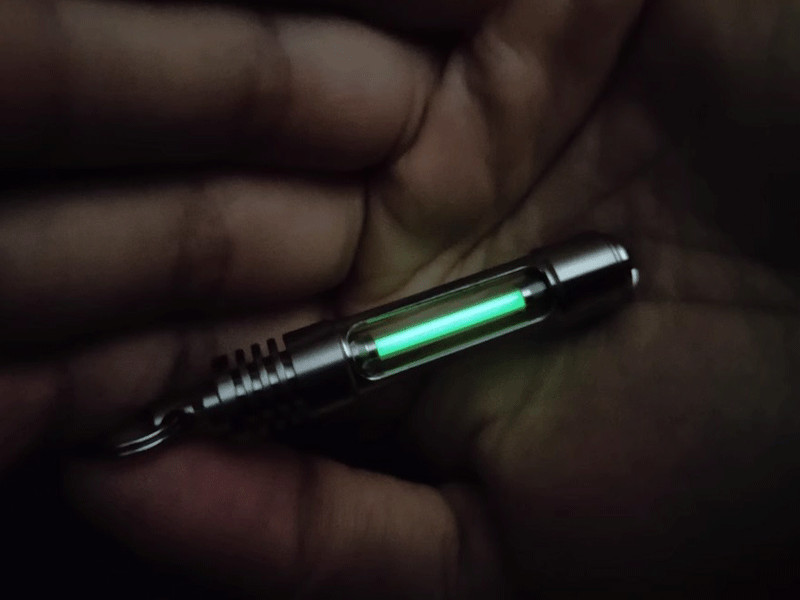 1 Pcs 3*22.5mm Titanium Luminous Tube Pendants Paracord Beads Key Ring Pendants